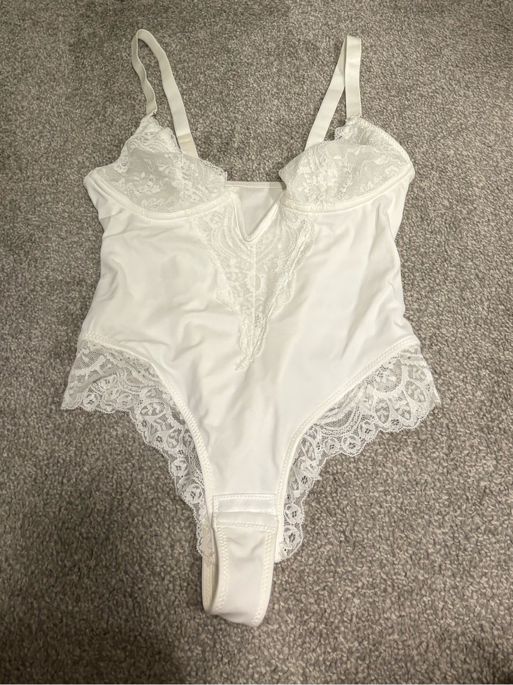 White Lace Bodysuit with Adjustable Straps